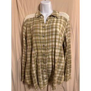 EUC Bandolina Boho Western Shirt XL With Lace